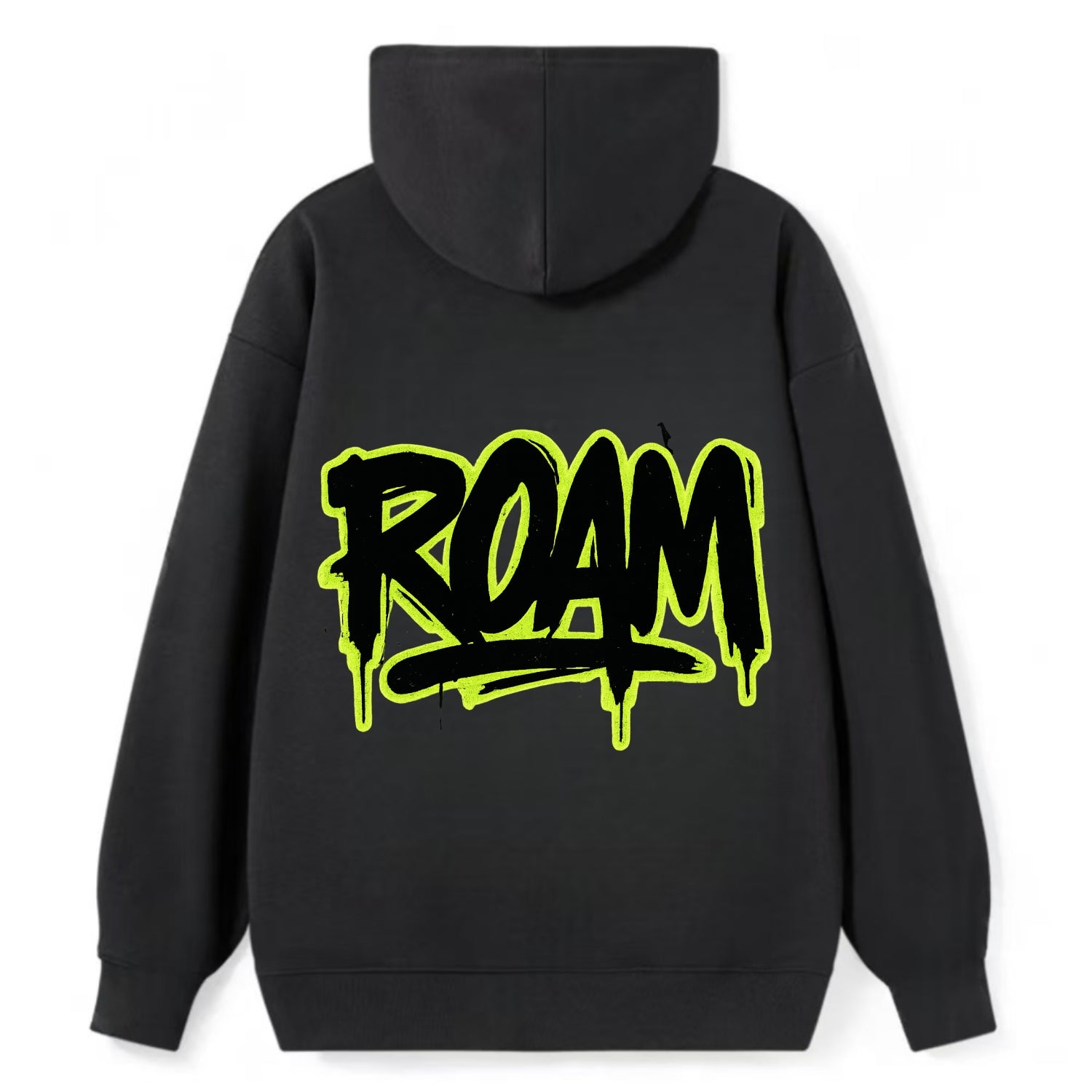 Bold typography design - "ROAM" - wander freely, no destination needed - Classic Pullover Hoodie - Black
