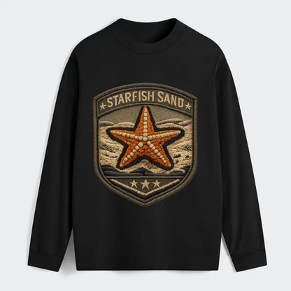 STARFISH SAND - sea star in orange and tan , beachcomber - Classic Long Sleeve Shirt - Black