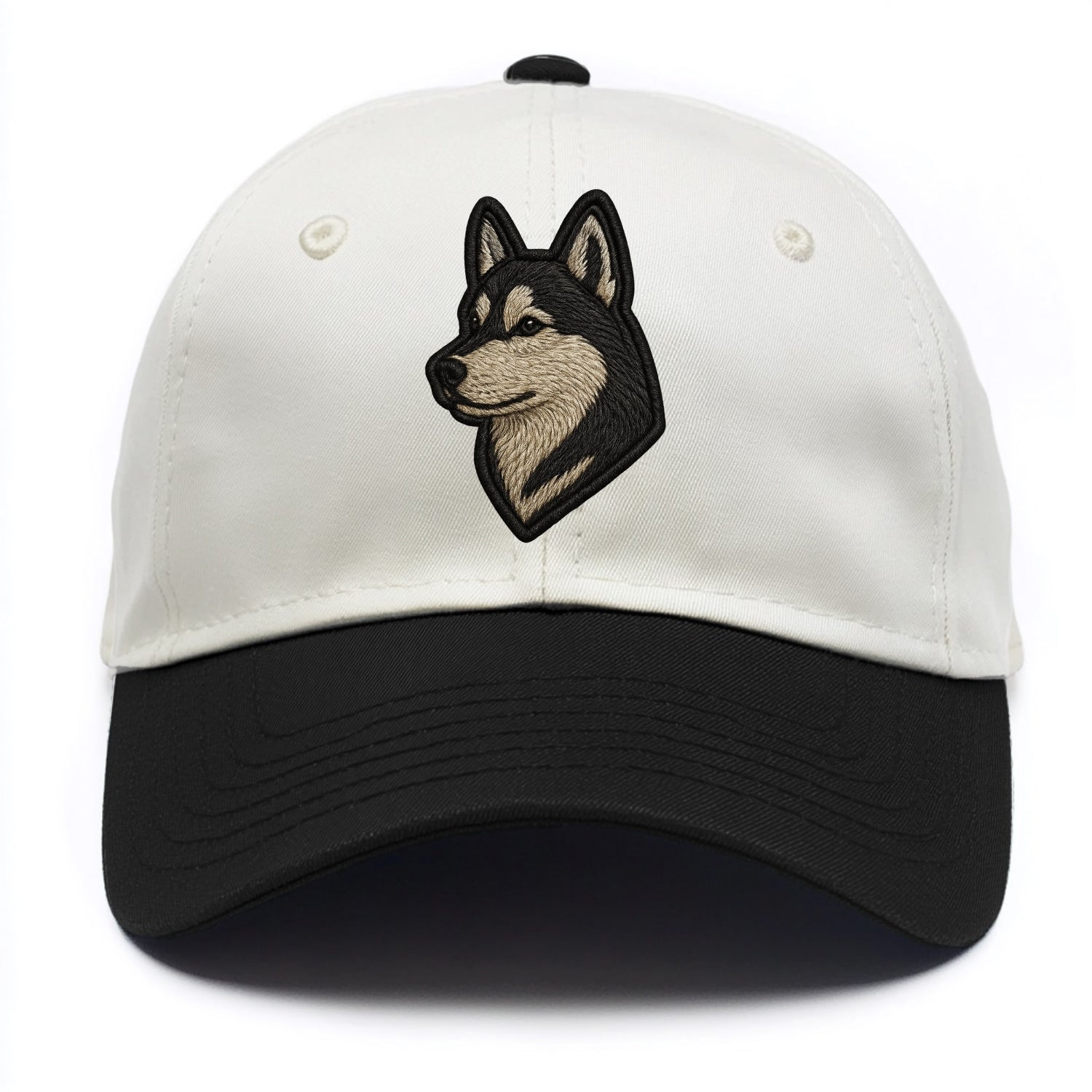 Siberian Husky - Contemporary wolf-like - Two Tone Cap - Black