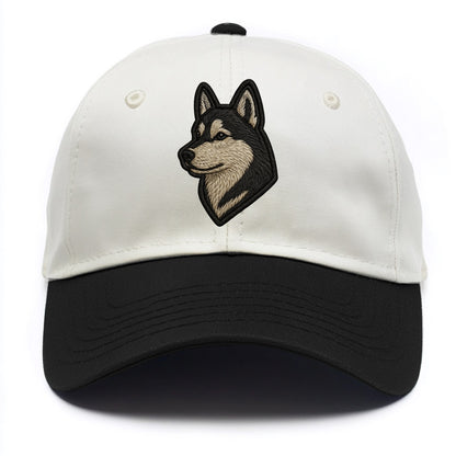 Siberian Husky - Contemporary wolf-like - Two Tone Cap - Black