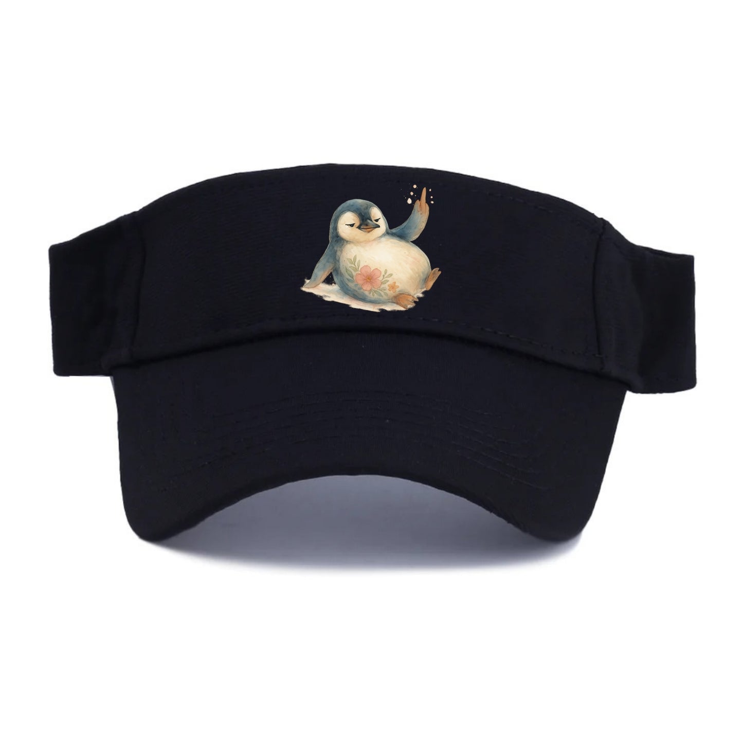 chubby penguin sliding on belly, one flipper up giving attitude - Visor - Black