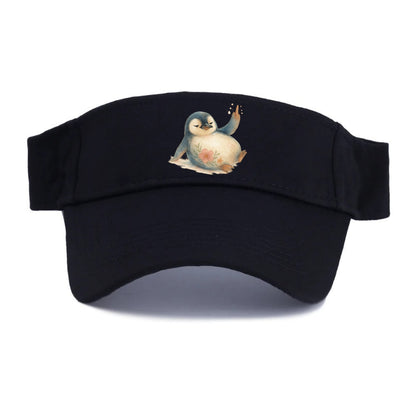 chubby penguin sliding on belly, one flipper up giving attitude - Visor - Black