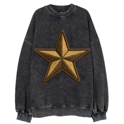 Star  - Vintage Sweatshirt - Black