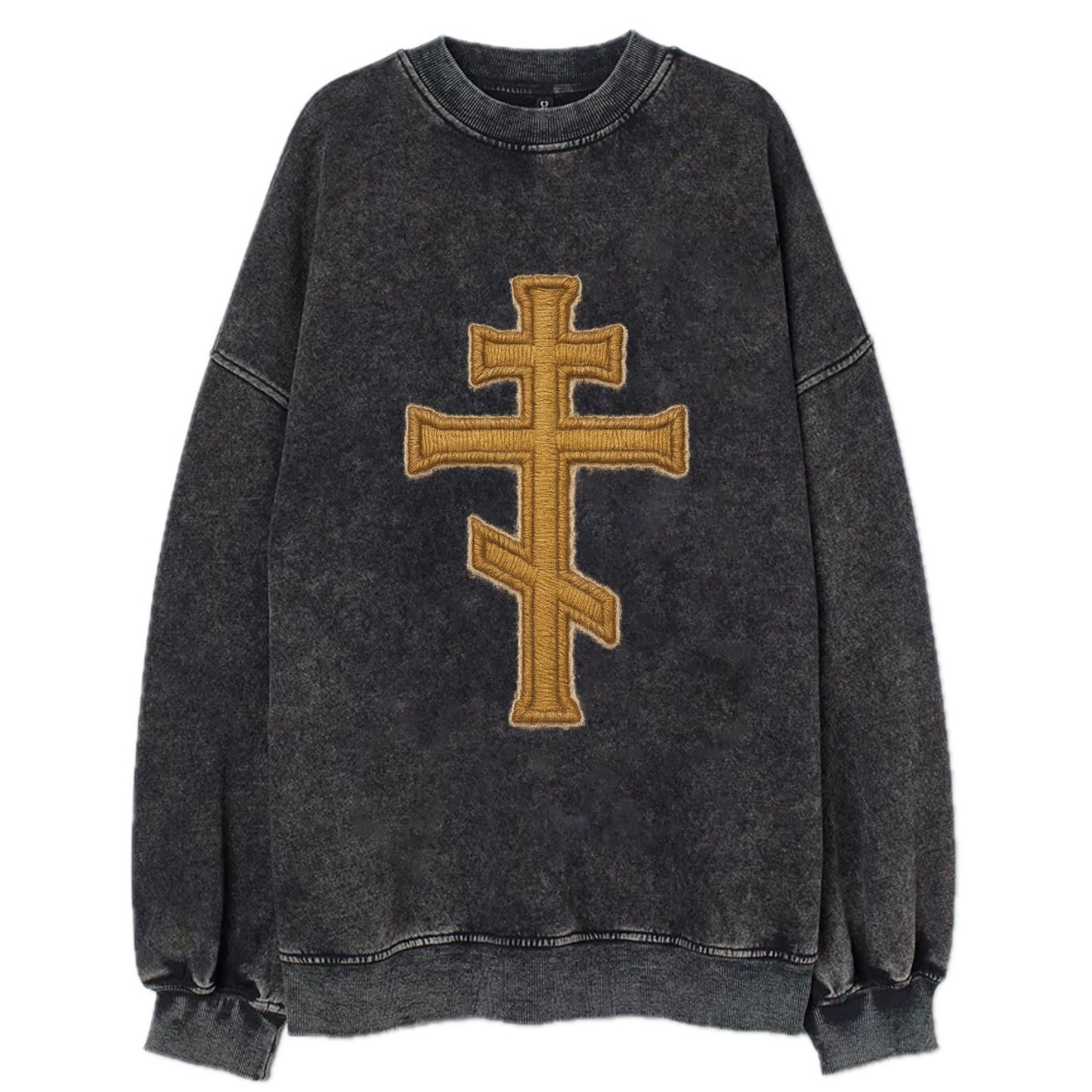 Orthodox Cross  - Vintage Sweatshirt - Black