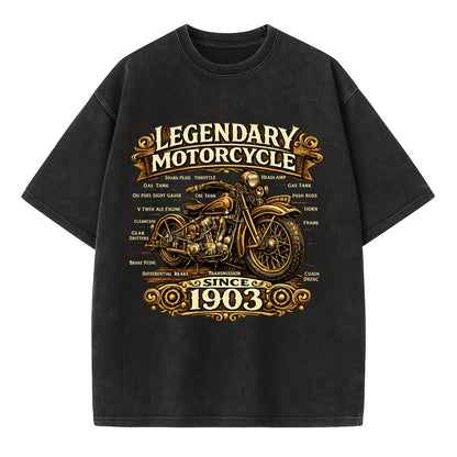 Legendary Motorcycle 1903 - Vintage T-shirt - Black