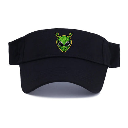 ALIEN MARTIAN - green alien with antenna in green , little green man - Visor - Black