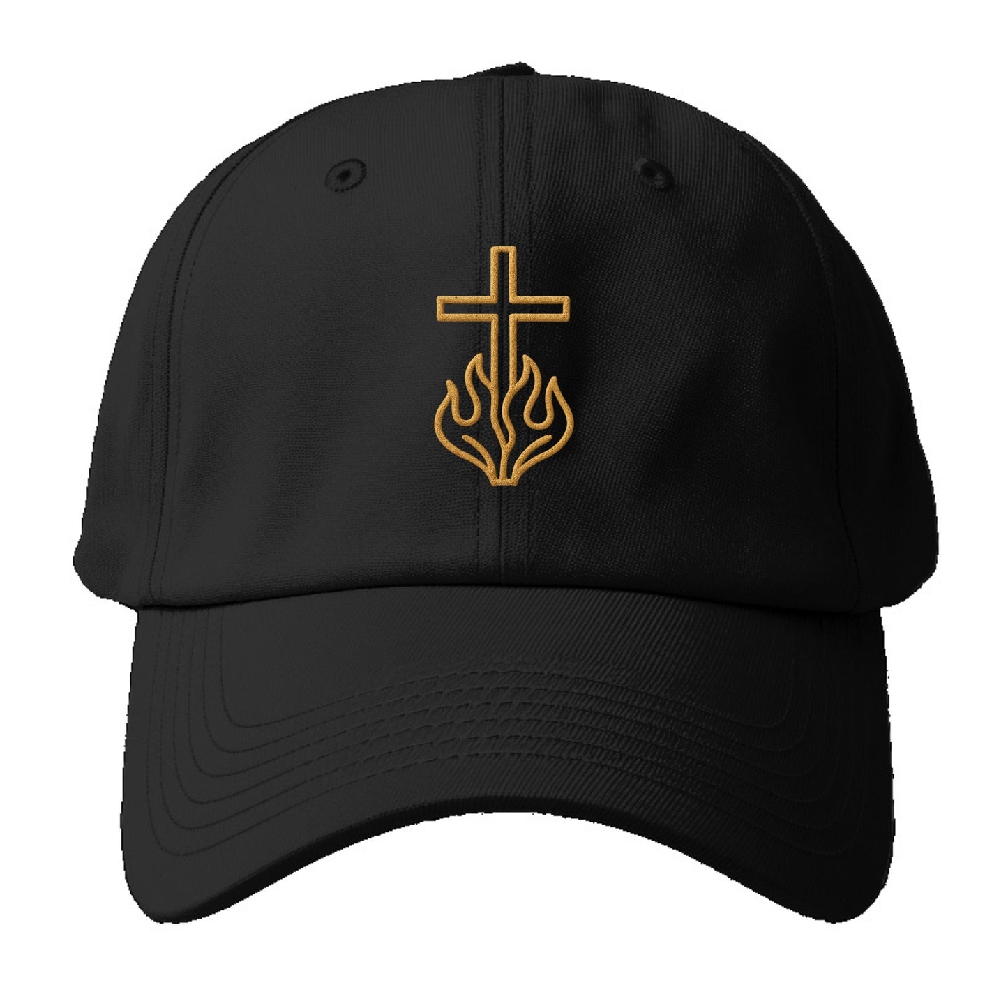 Burning Bush Cross  - Baseball Cap For Big Heads - Black