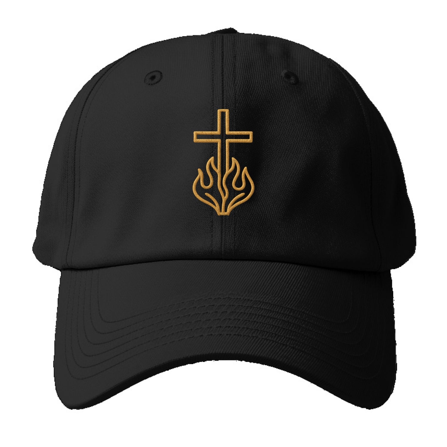 Burning Bush Cross  - Baseball Cap For Big Heads - Black