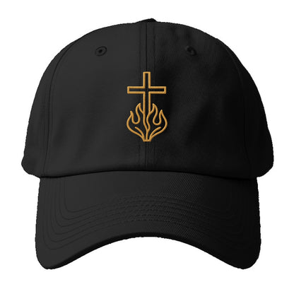 Burning Bush Cross  - Baseball Cap For Big Heads - Black
