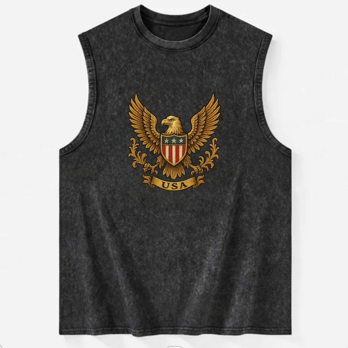 Usa Heritage Eagle 3 - Vintage Washed Tank - Black