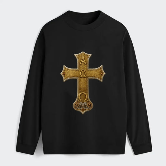 Alpha Omega Cross  - Classic Long Sleeve Shirt - Black
