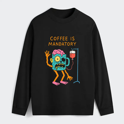COFFEE IS MANDATORY | Zombie mug with IV drip - Classic Long Sleeve Shirt - Black