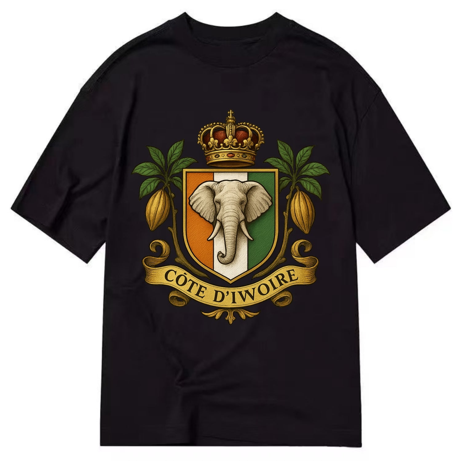 Ivory Coast Royal Logo  - Classic T-shirt - Black