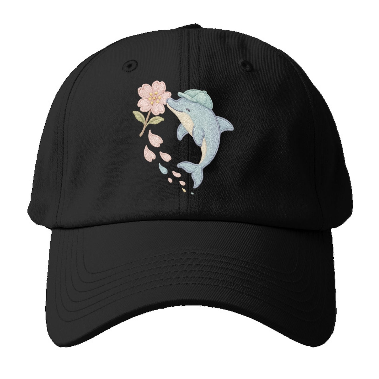 Dolphin Sakura Leap  - Baseball Cap For Big Heads - Black