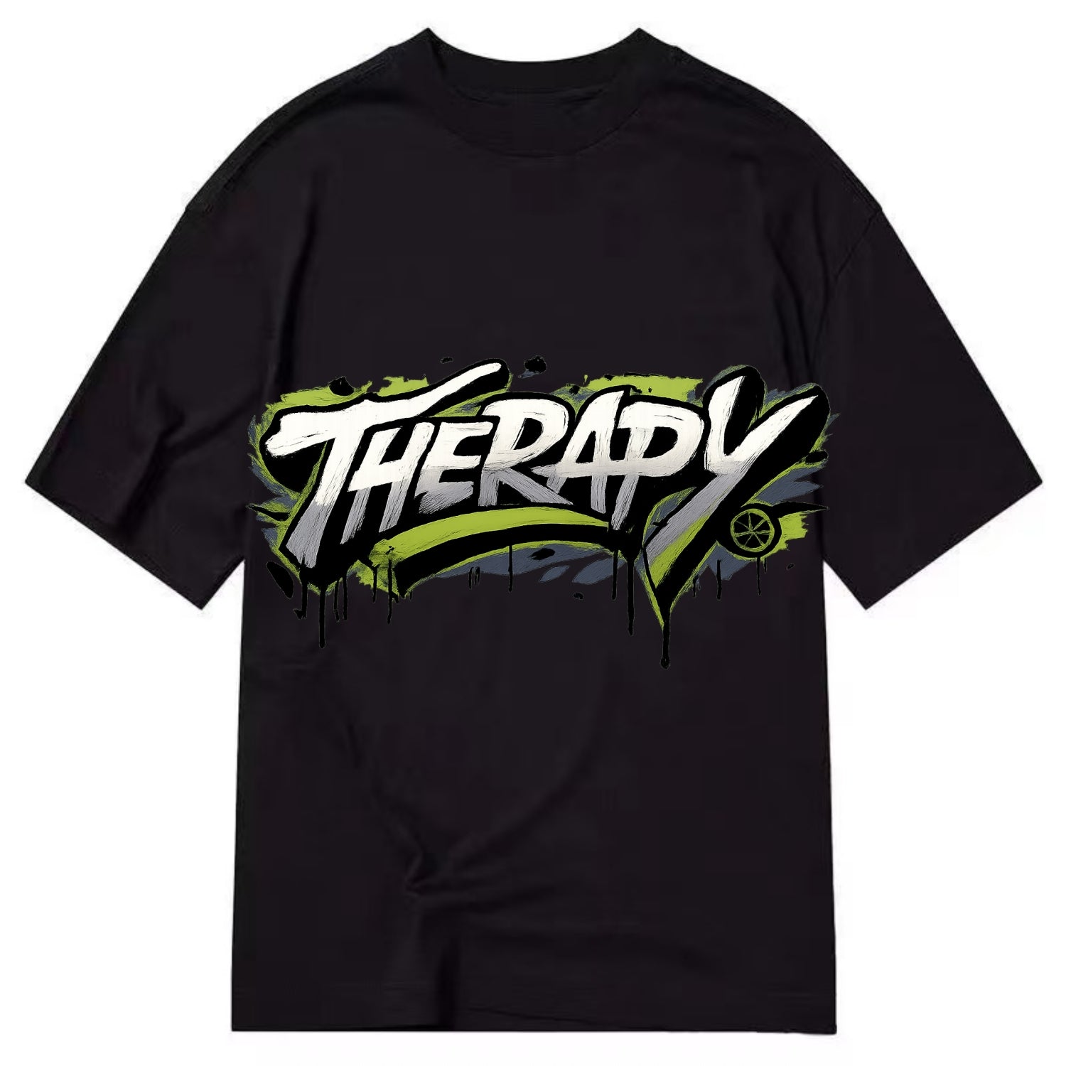 Bold typography design - "THERAPY" - mental health, getting help - Classic T-shirt - Black