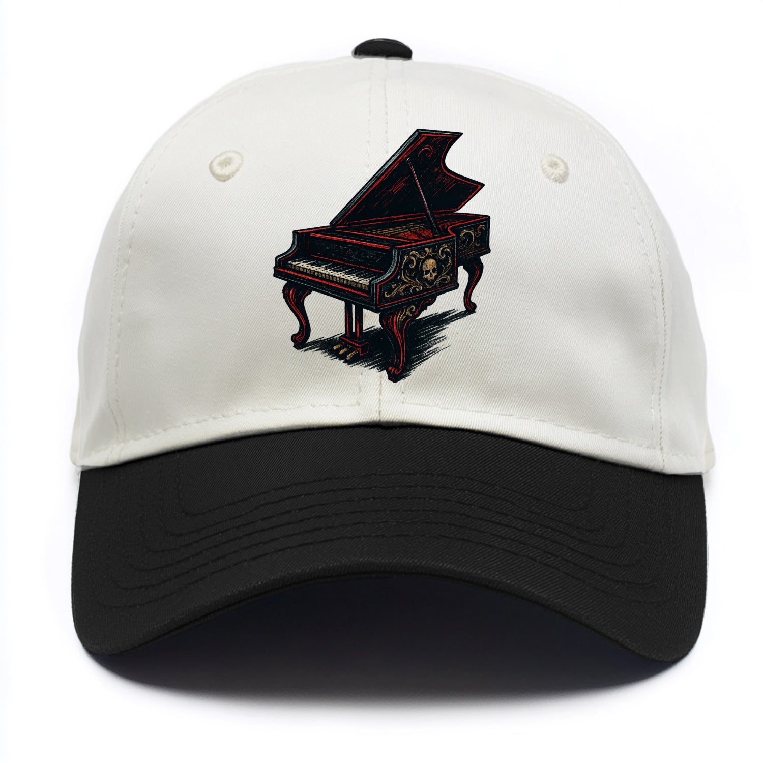 Harpsichord with baroque decorative styling - Two Tone Cap - Black