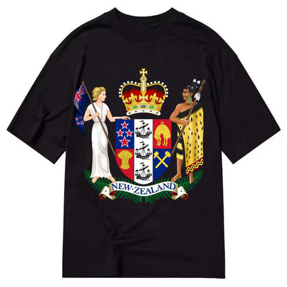 Coat Of Arms Of New Zealand - Classic T-shirt - Black