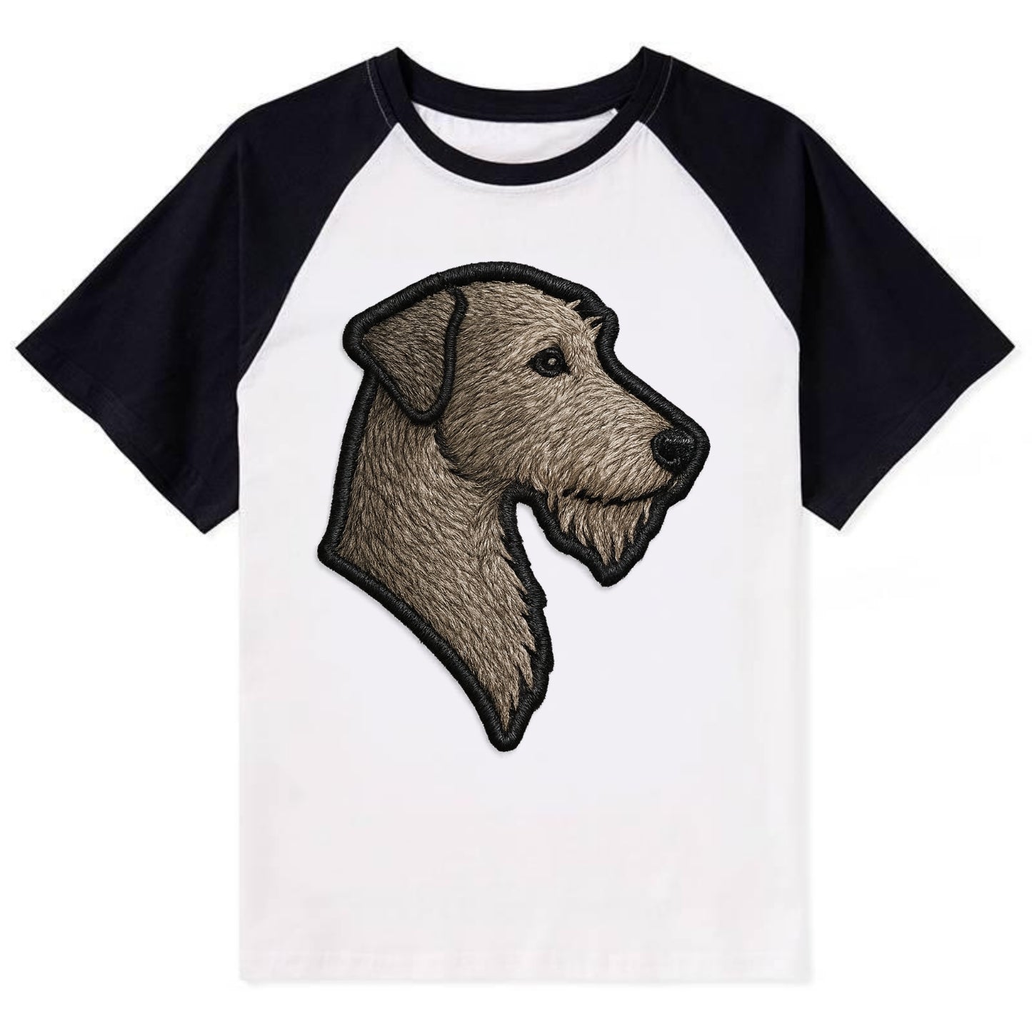 Irish Wolfhound - Modern gentle giant lo - Contrast Raglan T-shirt - Black