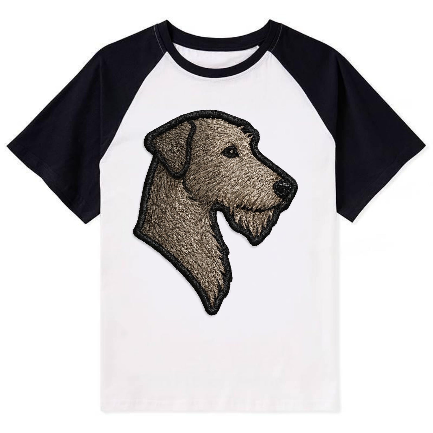 Irish Wolfhound - Modern gentle giant lo - Contrast Raglan T-shirt - Black