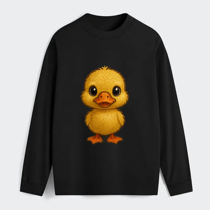 Baby Duck Duckling - yellow fluffy, orange beak, bright eyes, - Classic Long Sleeve Shirt - Black