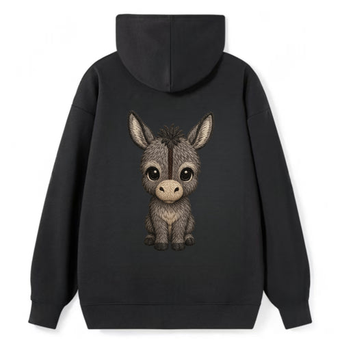 Baby Donkey Foal - gray fluffy, long ears, dark stripe, gentle eyes, - Classic Pullover Hoodie
