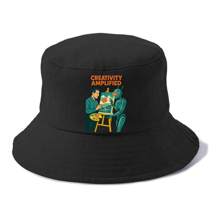 Artist and AI creating beautiful masterpiece together - "Creativity Amplified" - - Bucket Hat - Black