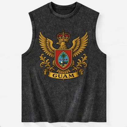 Guam Heritage Badge  - Vintage Washed Tank - Black