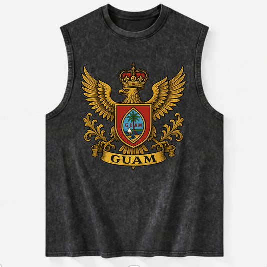 Guam Heritage Badge  - Vintage Washed Tank - Black