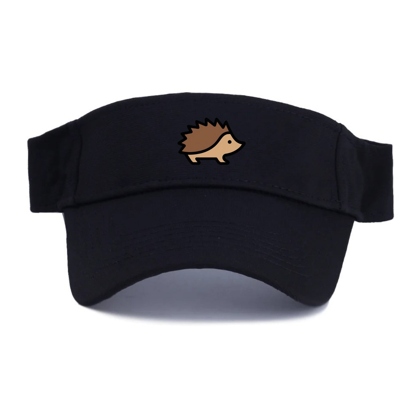 Hedgehog - Brown spiky back flat side profile - Visor - Black