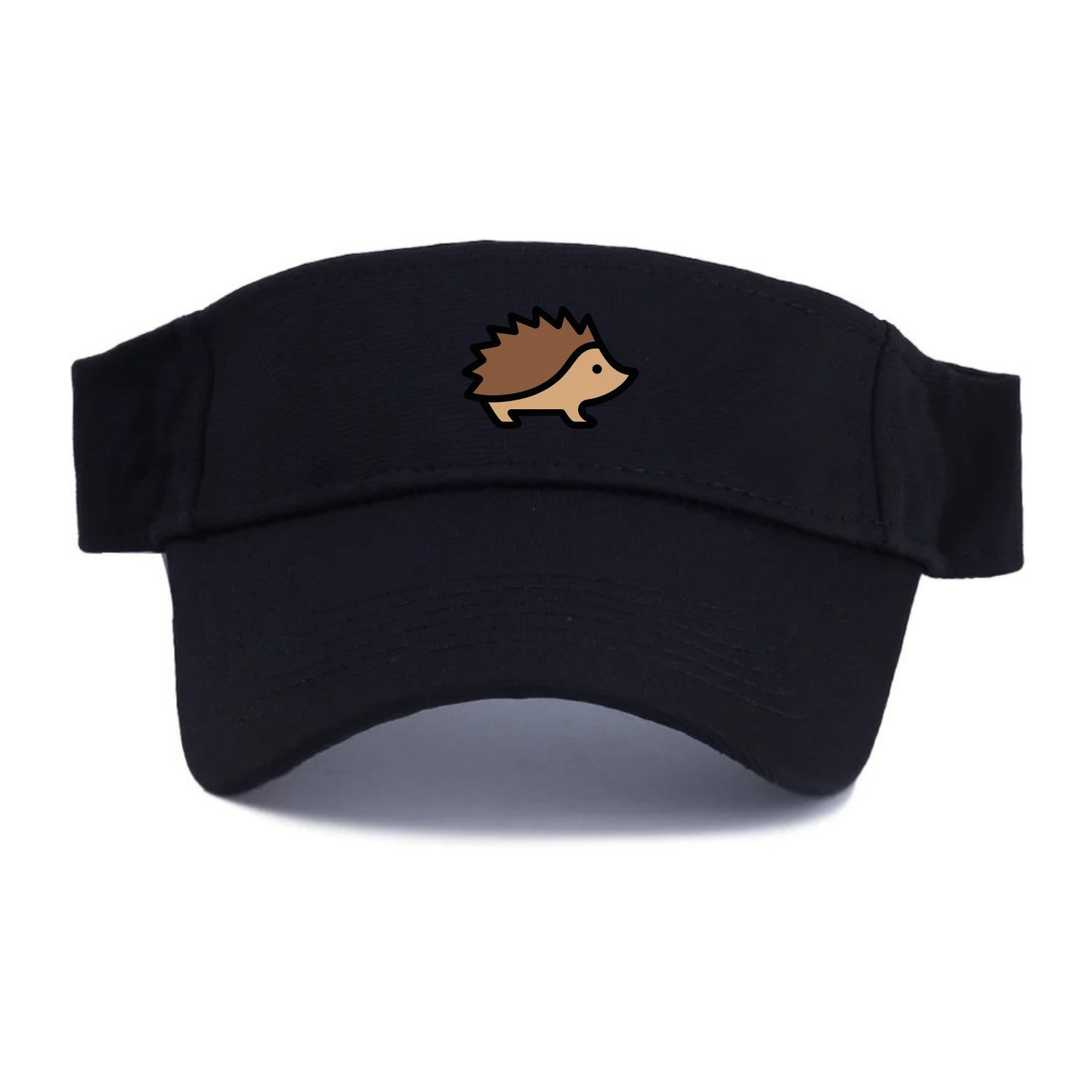 Hedgehog - Brown spiky back flat side profile - Visor - Black