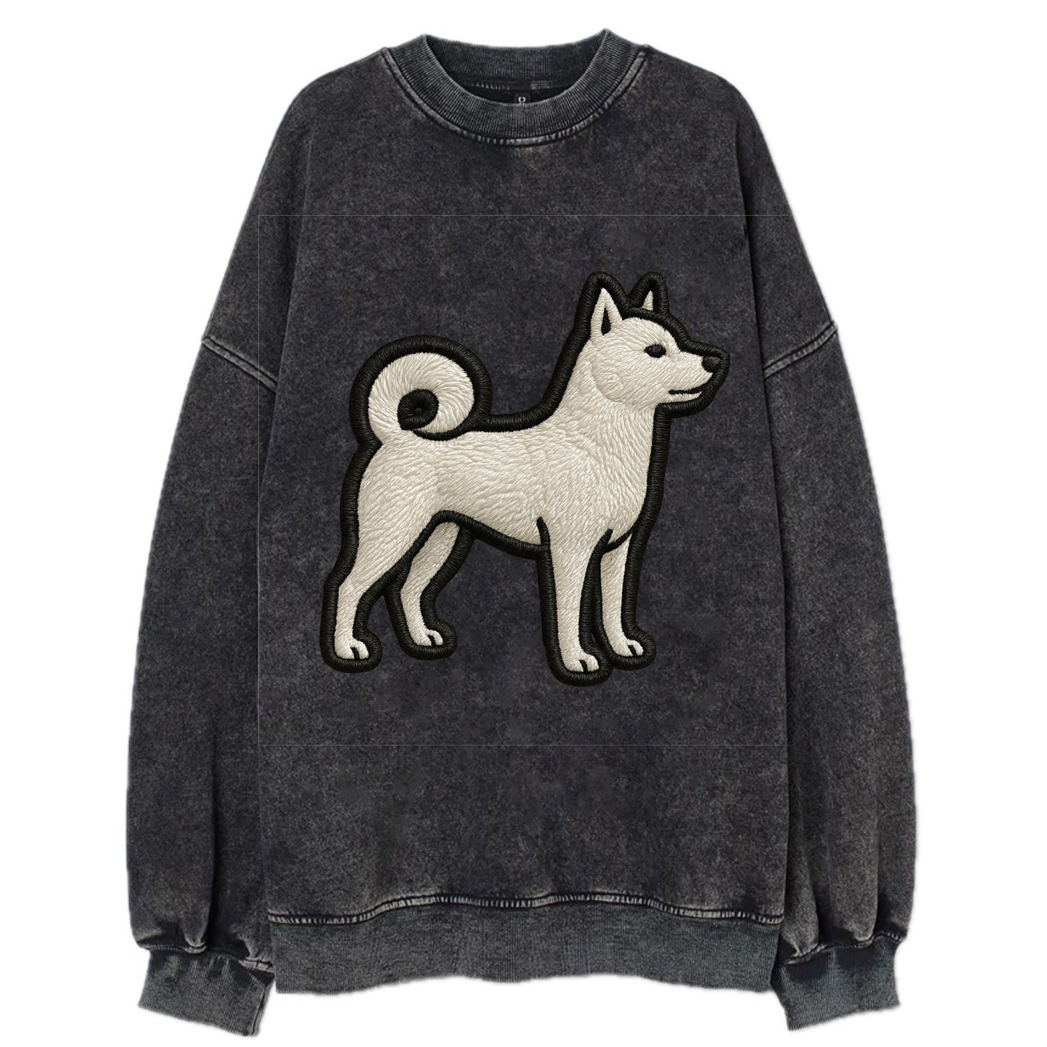 Kishu Ken - Contemporary white hunter de - Vintage Sweatshirt - Black