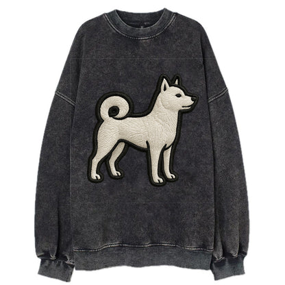 Kishu Ken - Contemporary white hunter de - Vintage Sweatshirt - Black
