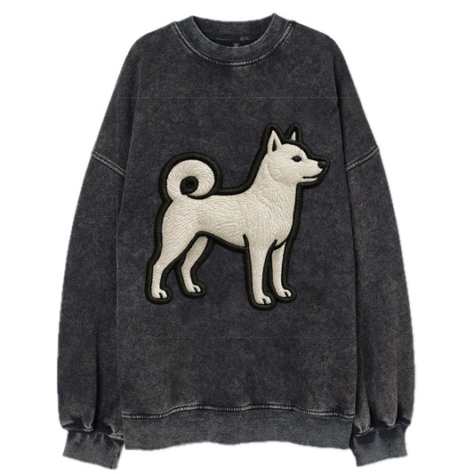 Kishu Ken - Contemporary white hunter de - Vintage Sweatshirt - Black