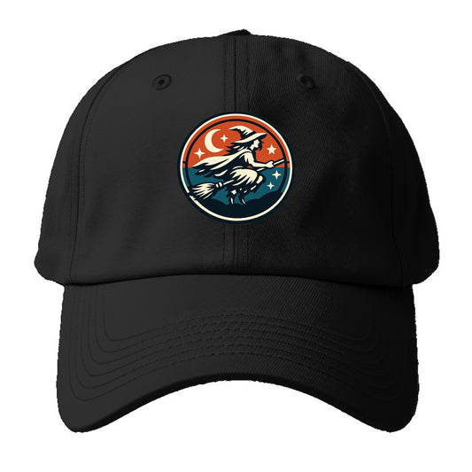Mystic Night Witch Emblem - Baseball Cap For Big Heads - Black