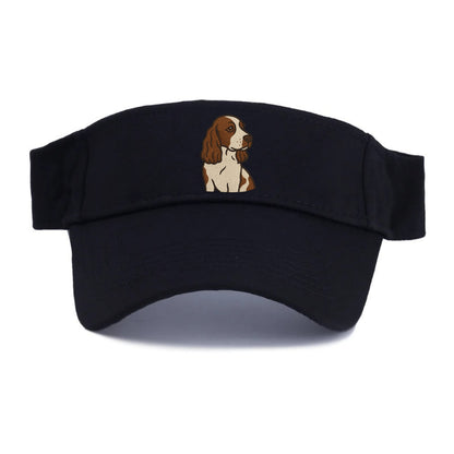 English Cocker Spaniel - Liver and white embroidered design - Visor - Black