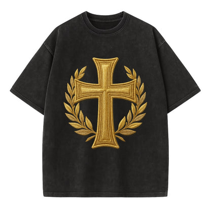 Victory Cross  - Vintage T-shirt - Black