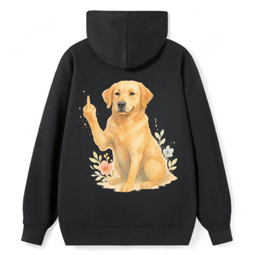 Labrador Retriever yellow sitting pretty, friendly face, strong paw up - Classic Pullover Hoodie