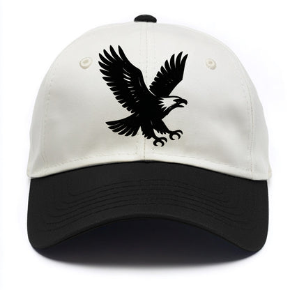 Eagle in flight - liberty and independence ink brushstrokes - Two Tone Cap - Black