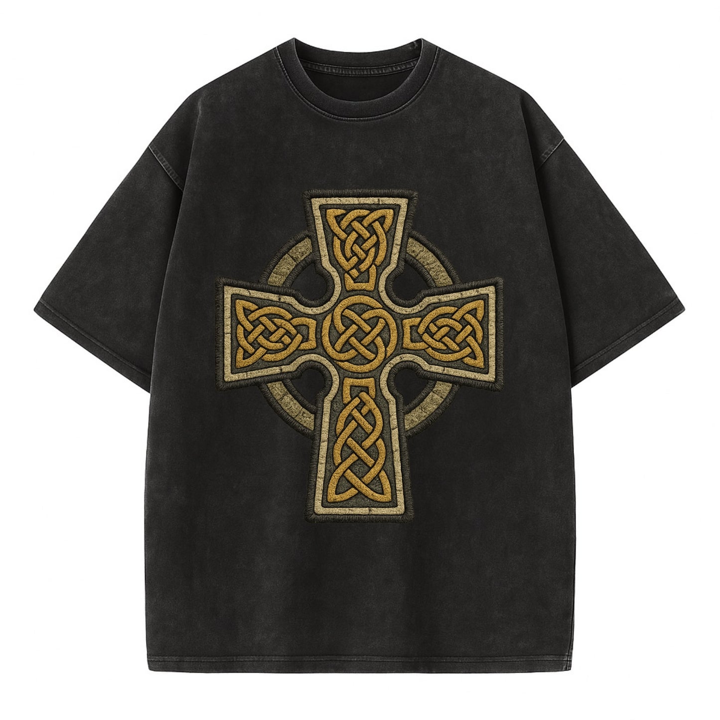 Celtic Cross  - Vintage T-shirt - Black