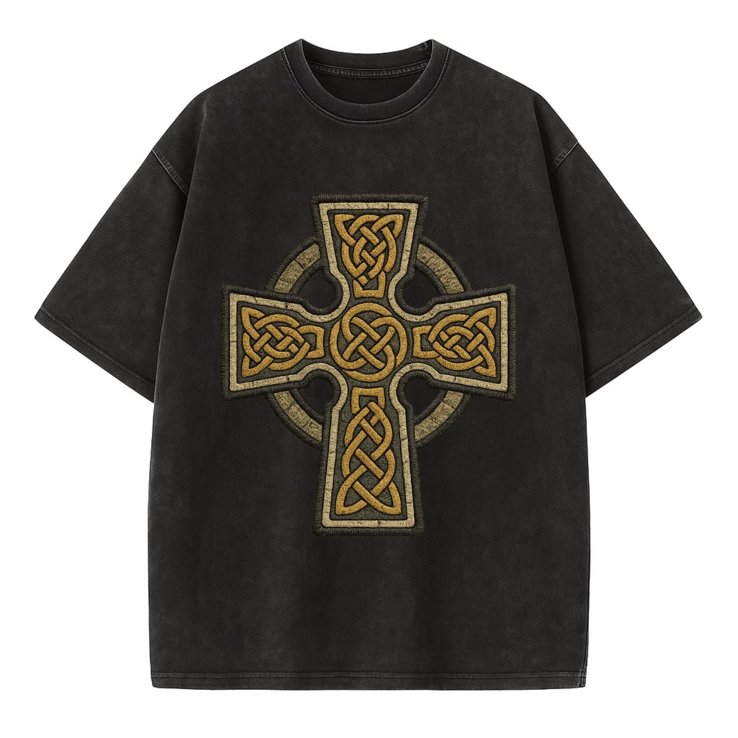 Celtic Cross  - Vintage T-shirt - Black