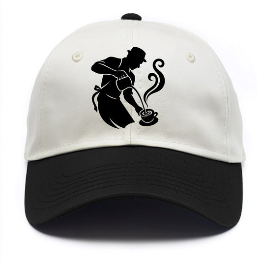 Barista creating latte art - Two Tone Cap - Black