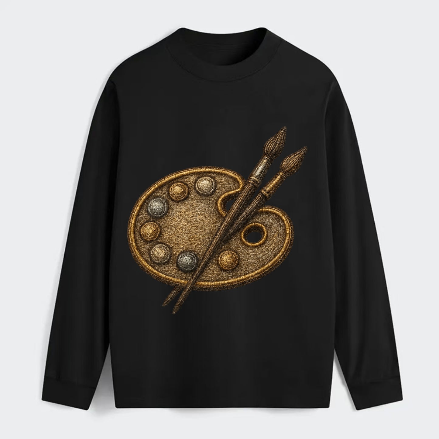 Artist palette with brushes - painter emblem - Classic Long Sleeve Shirt - Black
