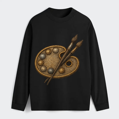 Artist palette with brushes - painter emblem - Classic Long Sleeve Shirt - Black