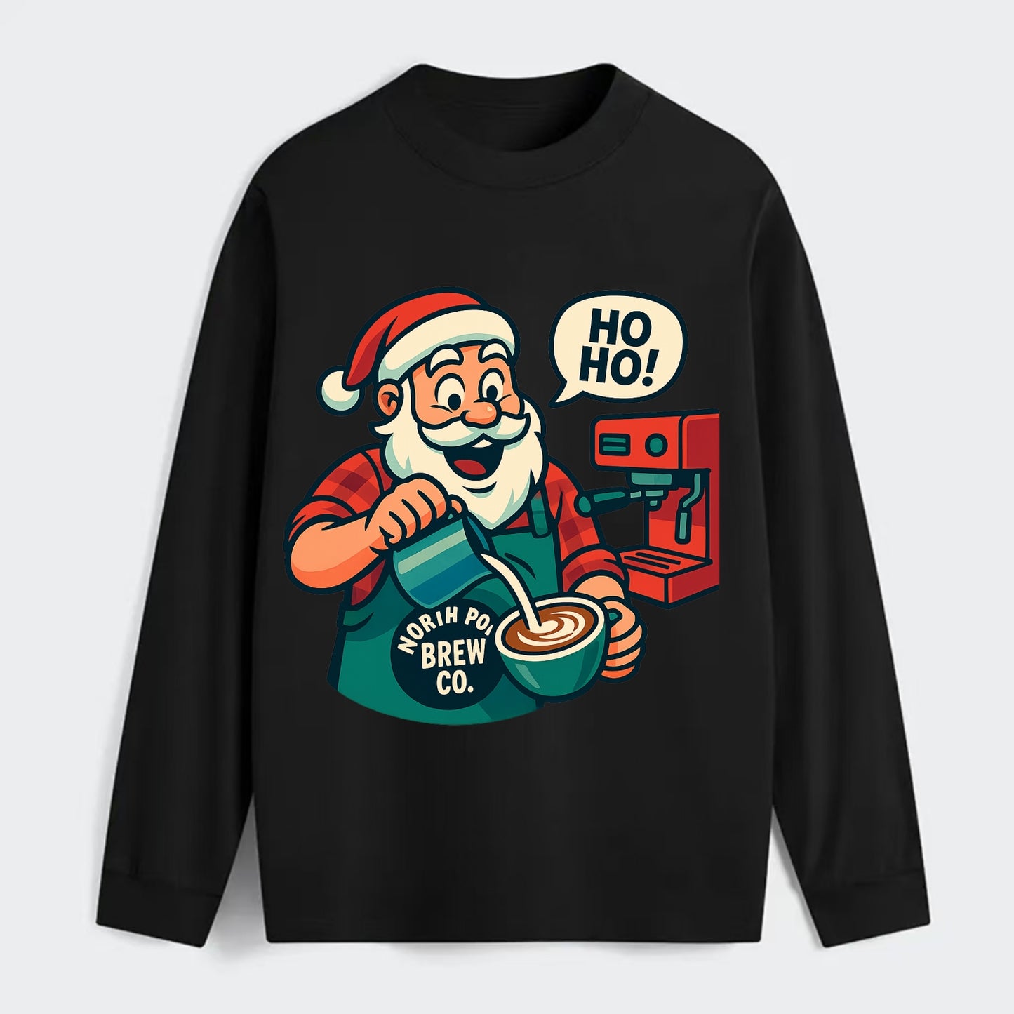 Santa Barista - Classic Long Sleeve Shirt - Black
