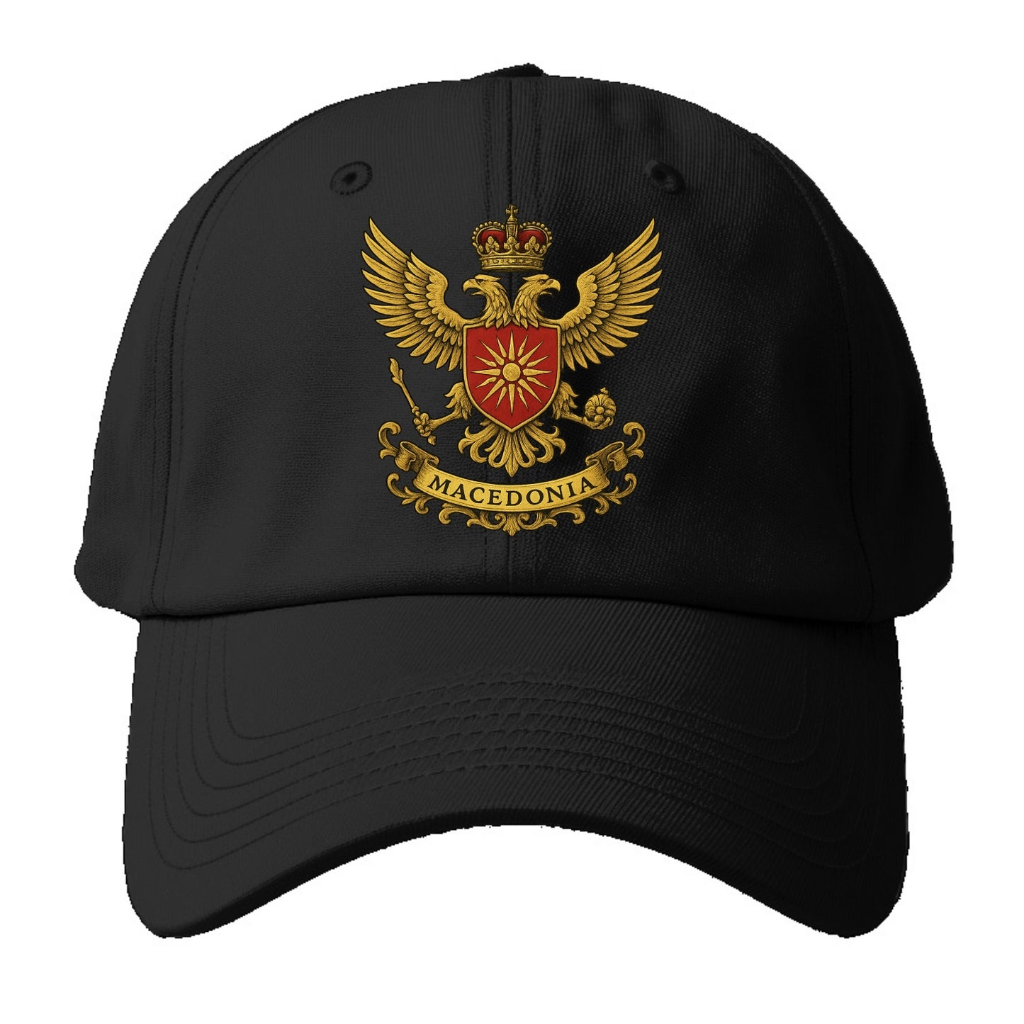 Macedonia Heritage Badge  - Baseball Cap - Black