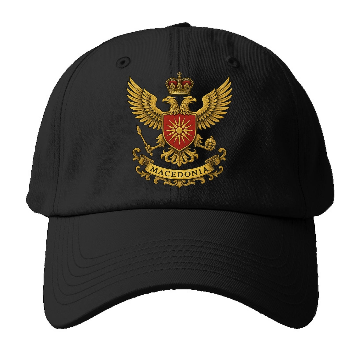 Macedonia Heritage Badge  - Baseball Cap - Black