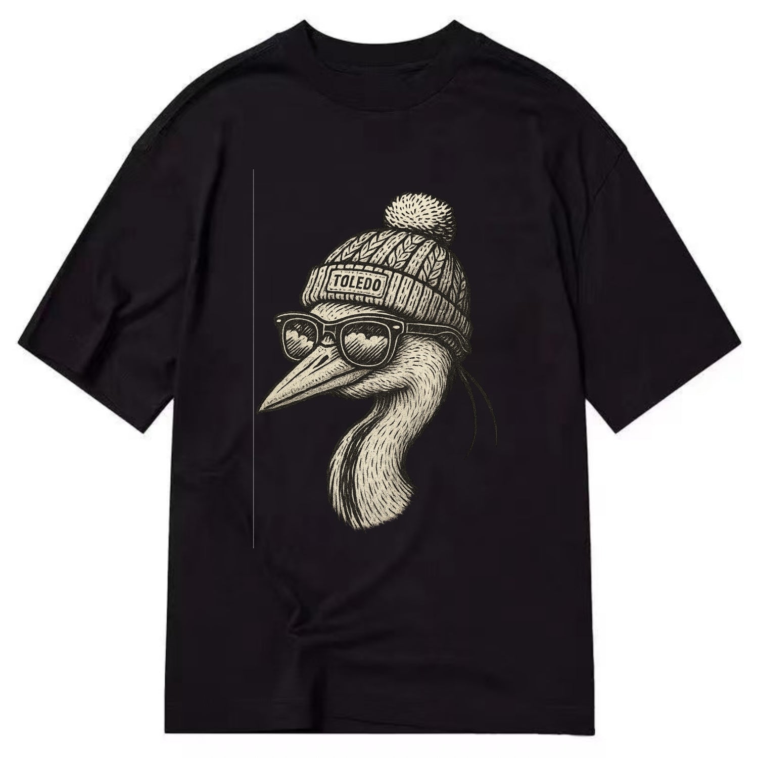 Toledo Great Blue Heron wearing Toledo b - Classic T-shirt - Black