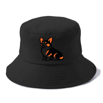 Tricolor Corgi Charm - Bucket Hat - Black