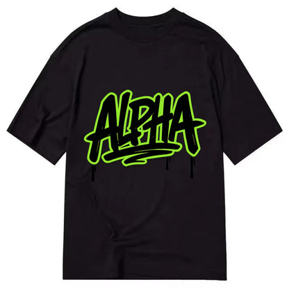 Bold typography design - "ALPHA" - leader of the pack - Classic T-shirt - Black