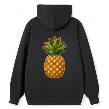 PINEAPPLE CROWN - tropical fruit in yellow and green , hospitality - Classic Pullover Hoodie - Black
